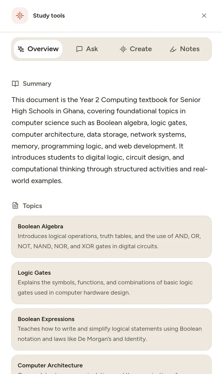 Novari Smart Reader tools beside an uploaded document